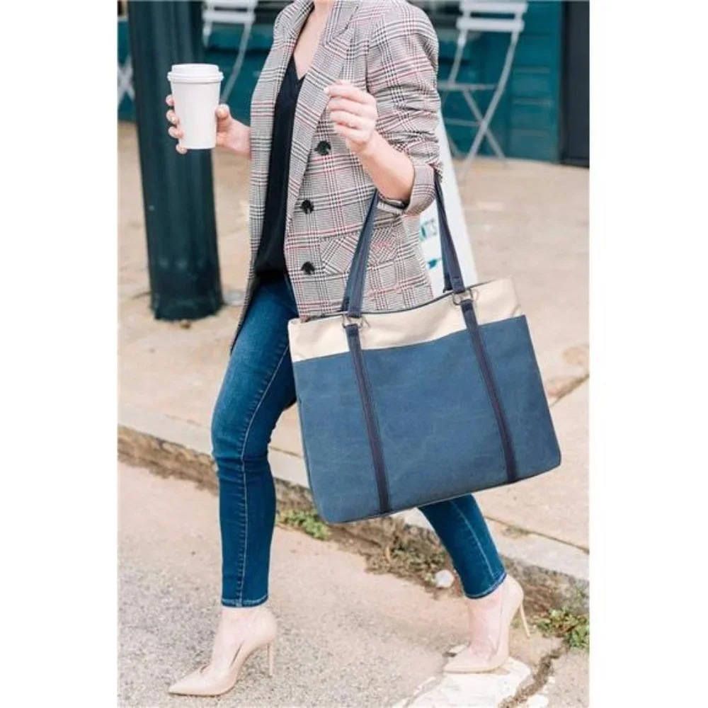 🌺Women Laptop Tote Bag for Work Lightweight Canvas 🩷15.6 Inch Handbag Purse
